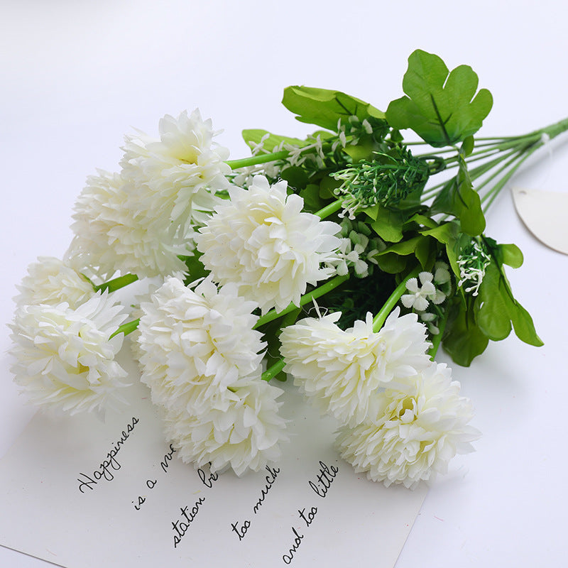 Crisantemos artificiales de 15" x 6" para bodas y eventos - Blanco