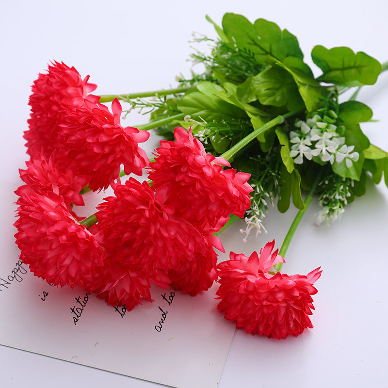Crisantemos artificiales de 15" x 6" para bodas y eventos - Rojo