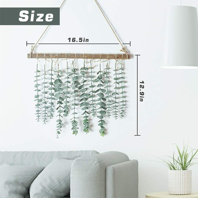 Eucalipto artificial con resistencia a los rayos UV de 13" x 17" para jardín, balcón y terraza - Verde