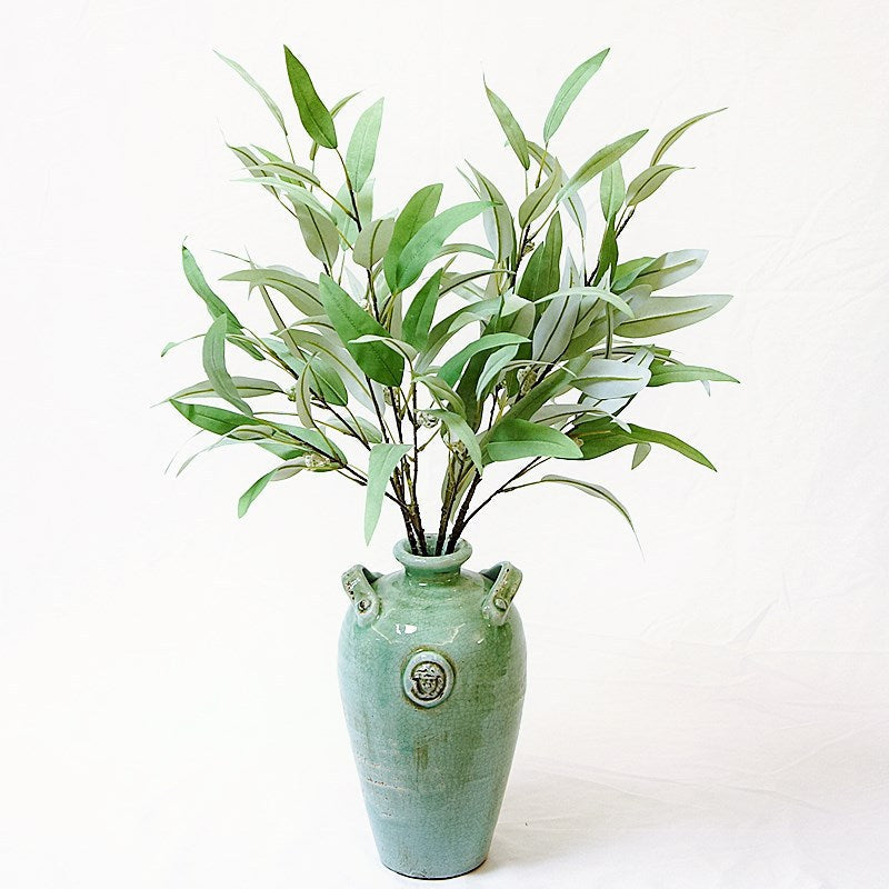 Eucalipto artificial de 34" para decoración de interiores - Gris verde