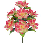 Rosas artificiales con resistencia a los rayos UV de 20" para jardín, balcón y terraza - Fucsia