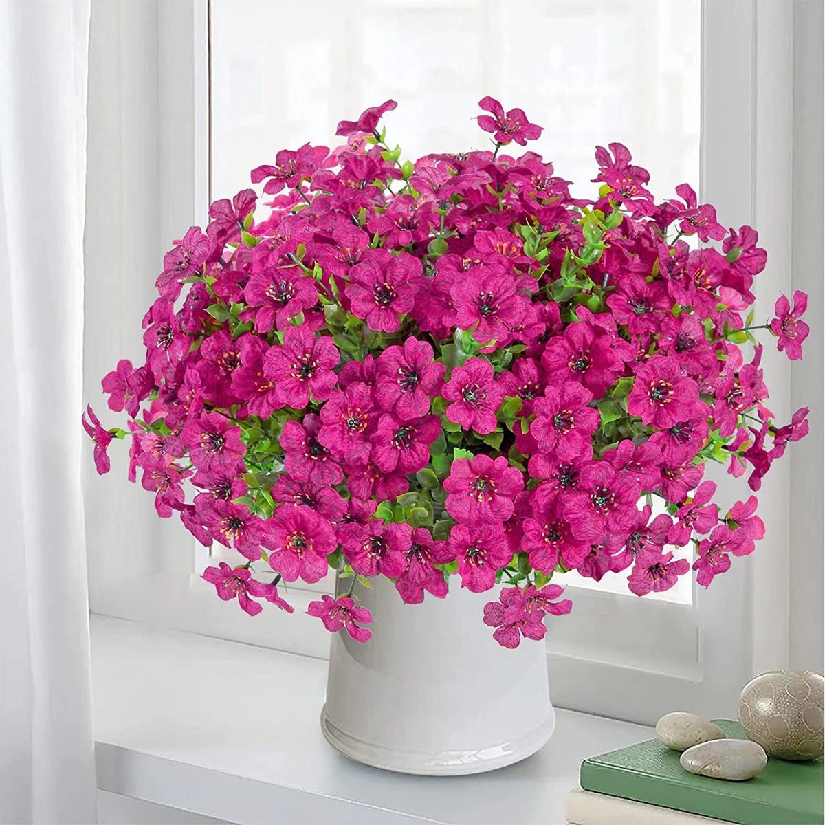 Orquídeas artificiales con resistencia a los rayos UV de 14" x 9" para jardín, balcón y terraza