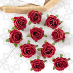 Rosas artificiales de 1.5" 10 piezas para bodas y eventos - Morado-rosa
