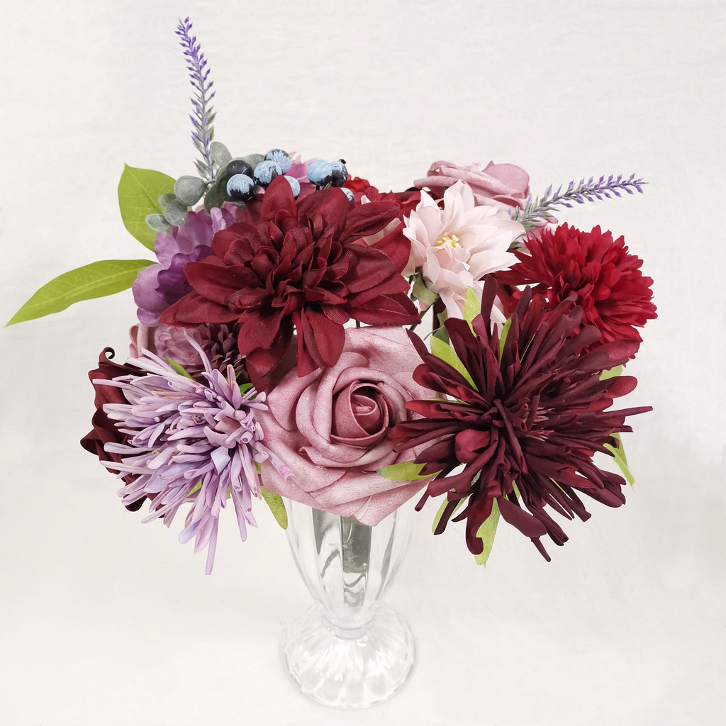Dalias artificiales de 10" x 10" para bodas y eventos