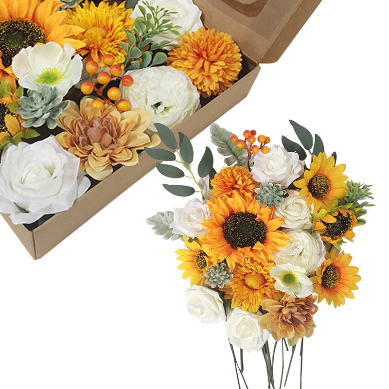 Rosas artificiales de 10" x 10" para bodas y eventos - Amarillo