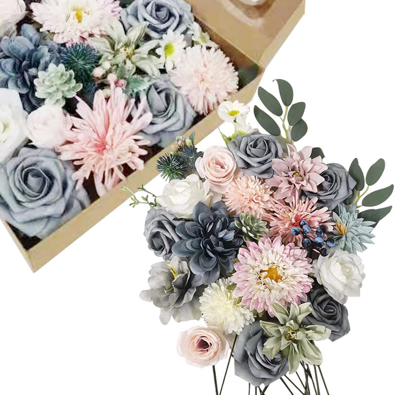 Rosas artificiales de 10" x 10" para bodas y eventos - Azul