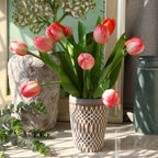 Tulipanes artificiales con tacto real de 19" para bodas y eventos - Rojo