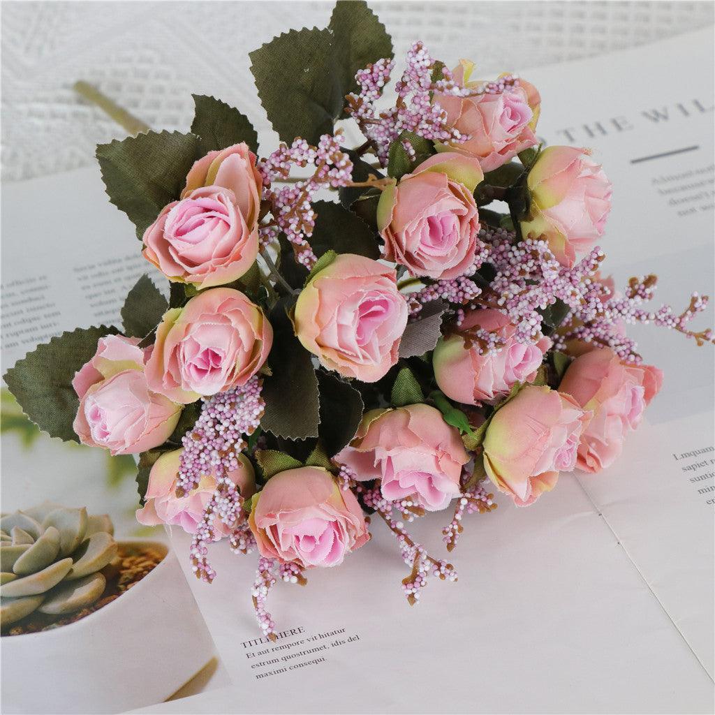 Rosas artificiales de 11" 15 cabezas para bodas y eventos