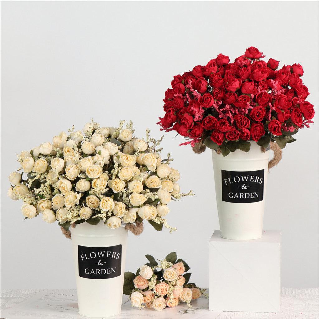 Rosas artificiales de 11" 15 cabezas para bodas y eventos - Rojo