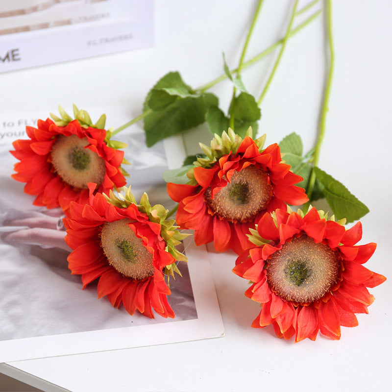 Girasoles artificiales de 17" para jardín, balcón y terraza
