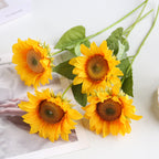 Girasoles artificiales de 17" para jardín, balcón y terraza
