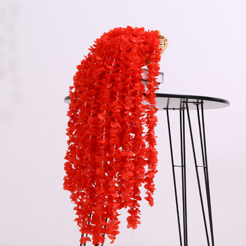 Orquídeas artificiales con resistencia a los rayos UV de 35" para jardín, balcón y terraza - Champán