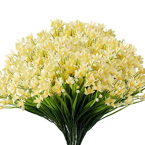 Narcisos artificiales con resistencia a los rayos UV de 14" x 9" 8 piezas para jardín, balcón y terraza