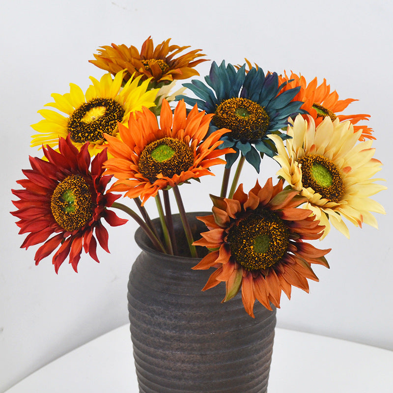 Girasoles artificiales de 18" para bodas y eventos - Naranja