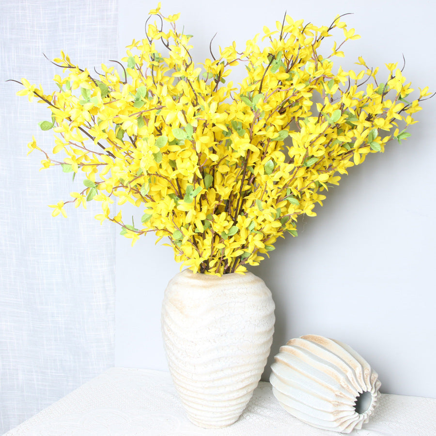 Orquídeas artificiales de 24" x 12" para decoración del hogar, eventos y escaparates - Amarillo