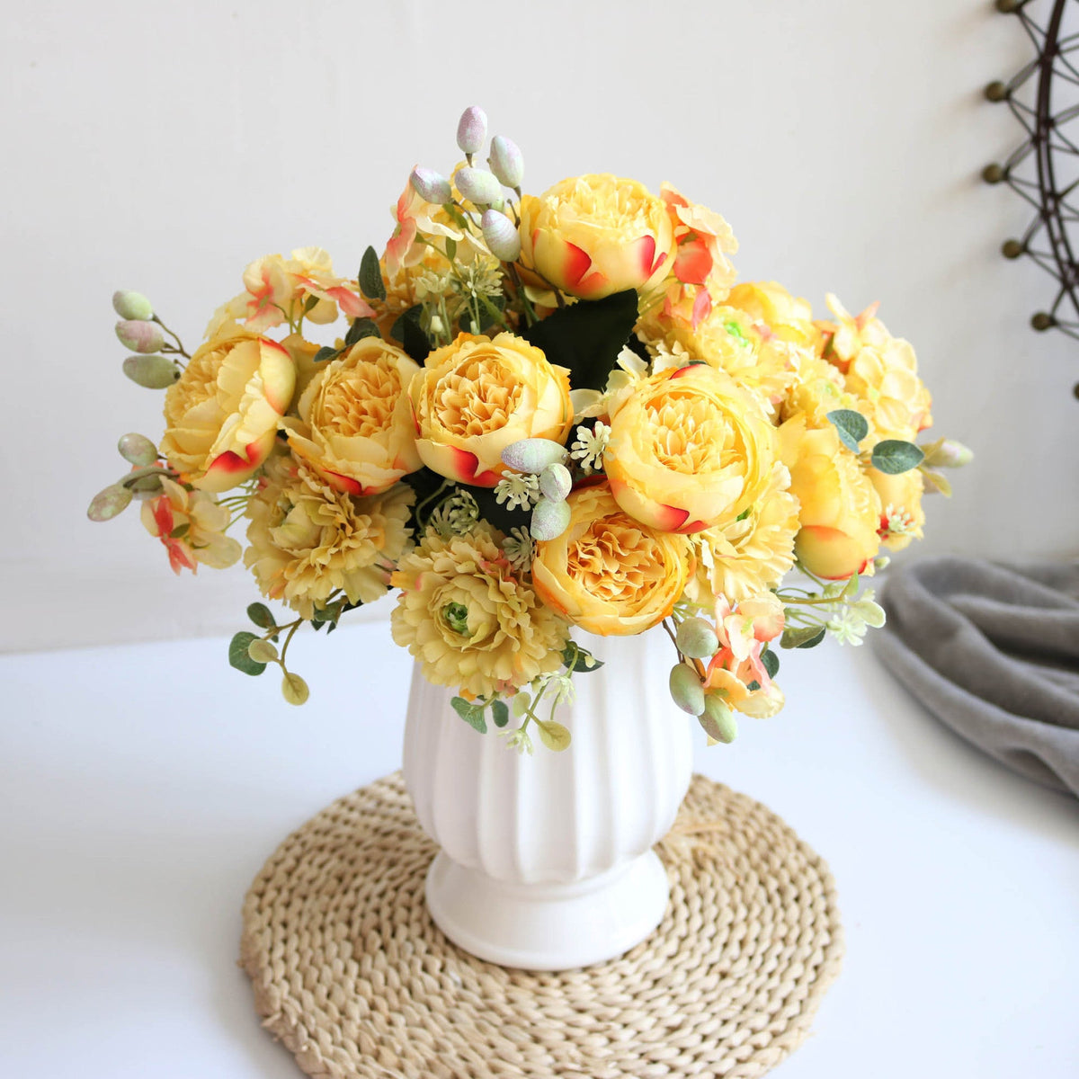 Peonías artificiales de 12" para bodas y eventos