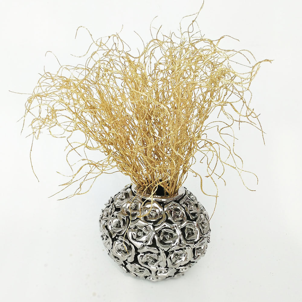 Arbusto artificial de 17" para decoración navideña - Plateado