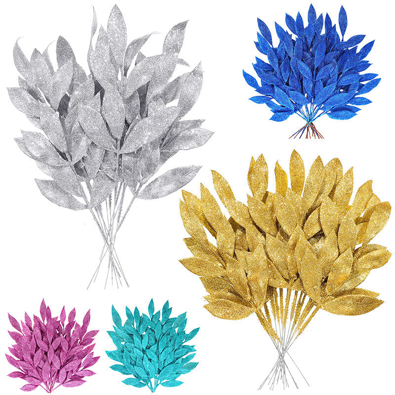 Flores de Pascua artificiales de 13" x 5" para bodas y eventos - Dorado