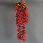 Campanillas artificiales con resistencia a los rayos UV de 33" 2 piezas para jardín, balcón y terraza