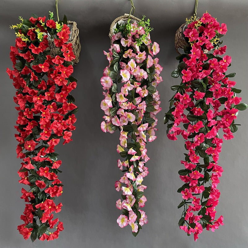 Campanillas artificiales con resistencia a los rayos UV de 33" 2 piezas para jardín, balcón y terraza - Blanco