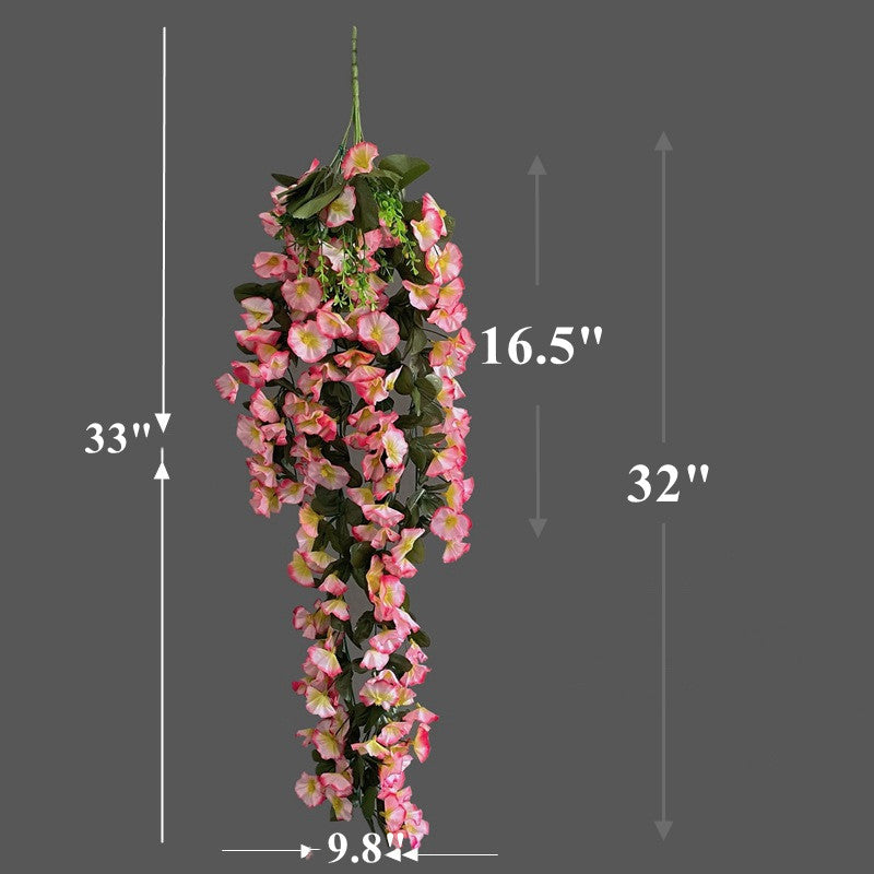 Campanillas artificiales con resistencia a los rayos UV de 33" 2 piezas para jardín, balcón y terraza - Rosa