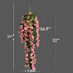 Campanillas artificiales con resistencia a los rayos UV de 33" 2 piezas para jardín, balcón y terraza - Rosa