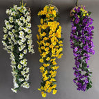 Campanillas artificiales con resistencia a los rayos UV de 33" 2 piezas para jardín, balcón y terraza - Amarillo