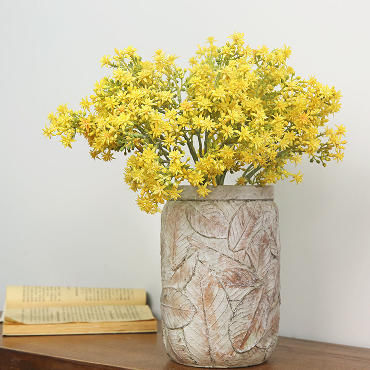 Ramo artificial de 14" para bodas y eventos - Amarillo