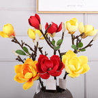 Magnolias artificiales con tacto real de 27" para bodas y eventos - Blanco