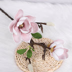 Magnolias artificiales con tacto real de 27" para bodas y eventos - Amarillo