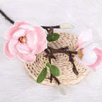 Magnolias artificiales con tacto real de 27" para bodas y eventos - Naranja