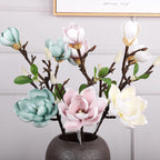 Magnolias artificiales con tacto real de 27" para bodas y eventos - Rojo
