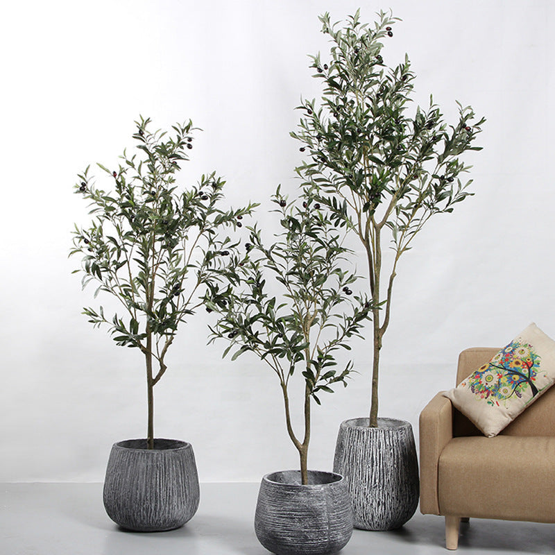 Olivo artificiales con resistencia a los rayos UV 2 piezas para jardín, balcón y terraza - 5 ft