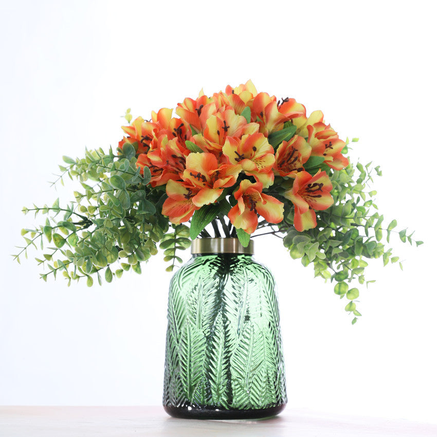 Tulipanes artificiales con resistencia a los rayos UV de 14" x 6" para jardín, balcón y terraza - Amarillo