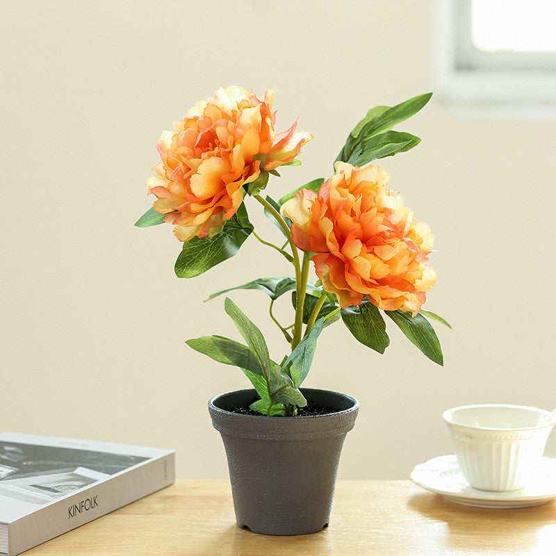 Peonías artificiales de 13" para decoración del hogar, eventos y escaparates - Naranja