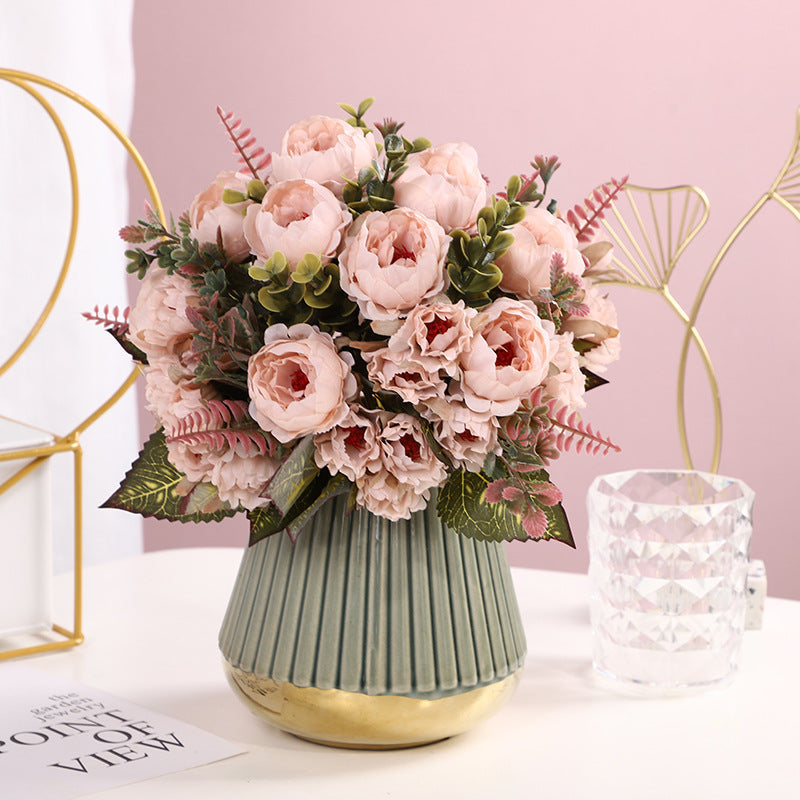 Peonías artificiales de 11" para arreglos florales y proyectos DIY - Naranja