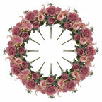 Peonías artificiales de 11" x 5" 12 paquetes para bodas y eventos - Dark rosa