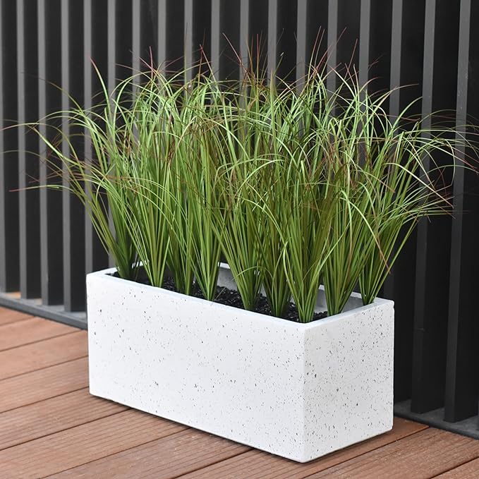 Césped ornamental artificial con resistencia a los rayos UV 10 piezas para jardín, balcón y terraza - 23.6" Amarillo