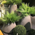 Helechos artificiales con resistencia a los rayos UV con tacto real de 23" para jardín, balcón y terraza - Verde