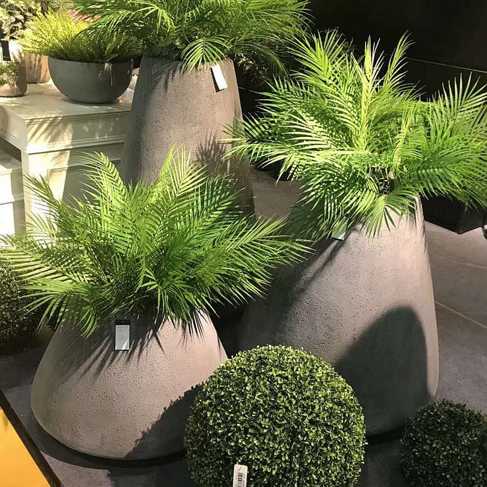 Helechos artificiales con resistencia a los rayos UV con tacto real de 23" para jardín, balcón y terraza - Verde
