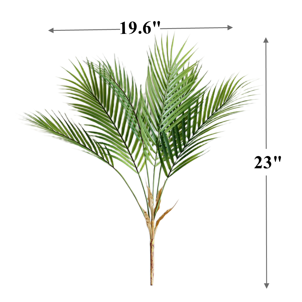 Helechos artificiales con resistencia a los rayos UV con tacto real de 23" para jardín, balcón y terraza