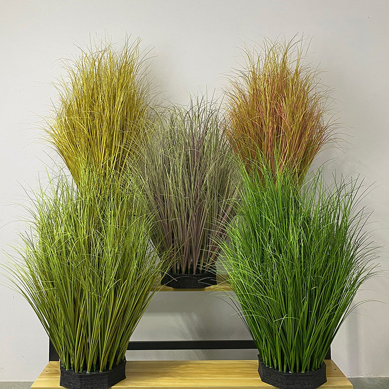Césped ornamental artificial con resistencia a los rayos UV 10 piezas para jardín, balcón y terraza - 23.6" Verde