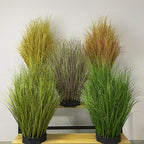 Césped ornamental artificial con resistencia a los rayos UV 10 piezas para jardín, balcón y terraza - 23.6" Verde