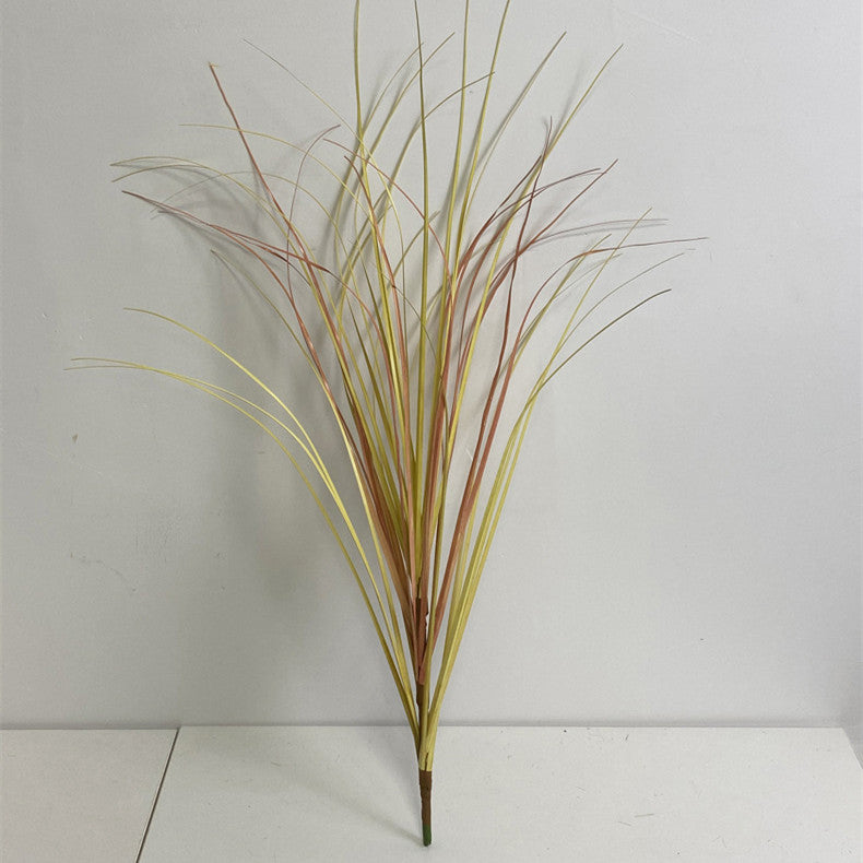 Césped ornamental artificial con resistencia a los rayos UV 10 piezas para jardín, balcón y terraza - 27.5" Amarillo/verde