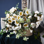 Amapolas artificiales de 18" para bodas y eventos - Blanco