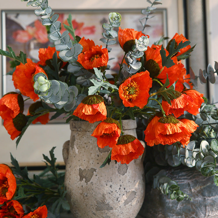 Amapolas artificiales de 18" para bodas y eventos - Champán