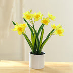 Narcisos artificiales de 13" para jardín, balcón y terraza - Amarillo
