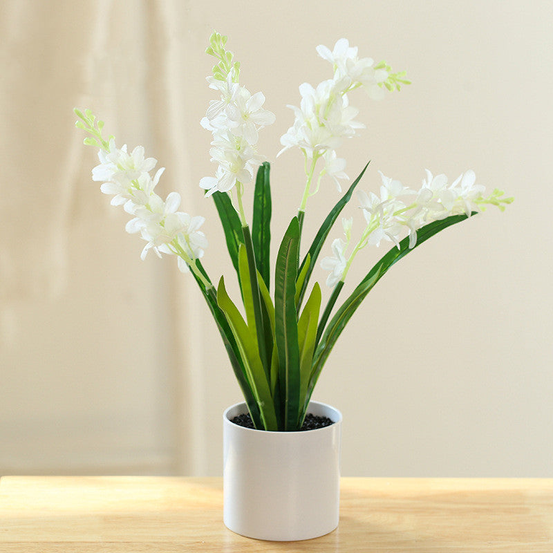 Narcisos artificiales de 13" para jardín, balcón y terraza - Blanco