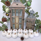 Calabazas artificiales de 3" x 3" 12 piezas para decoración de interiores