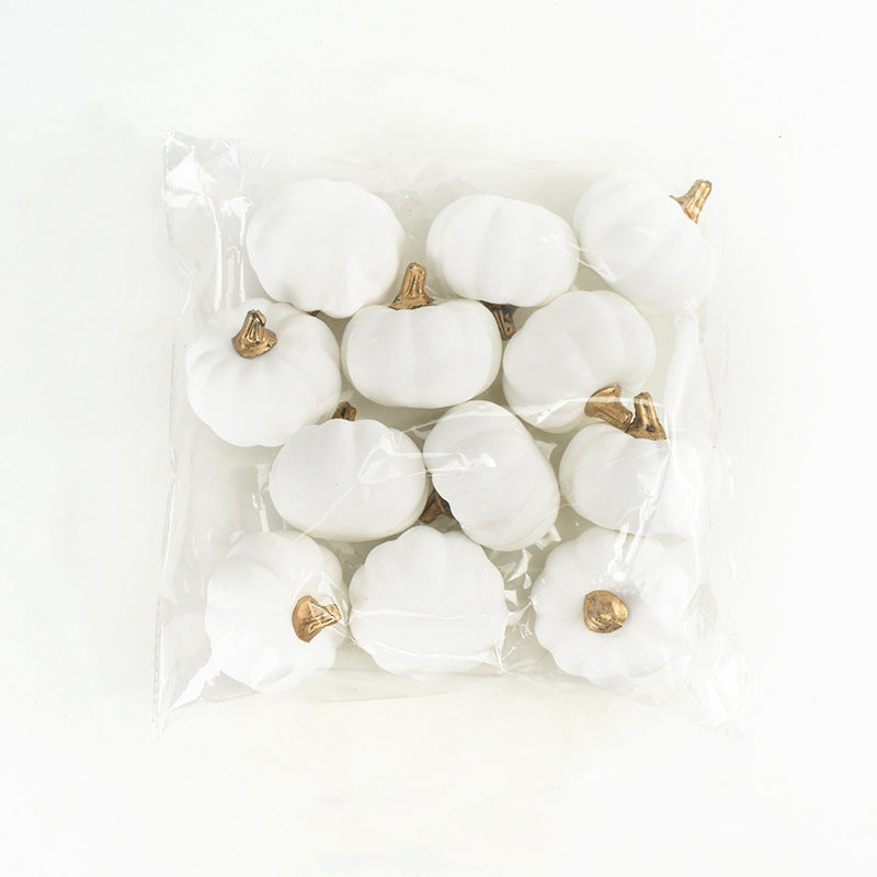 Calabazas artificiales de 3" x 3" 12 piezas para decoración de interiores